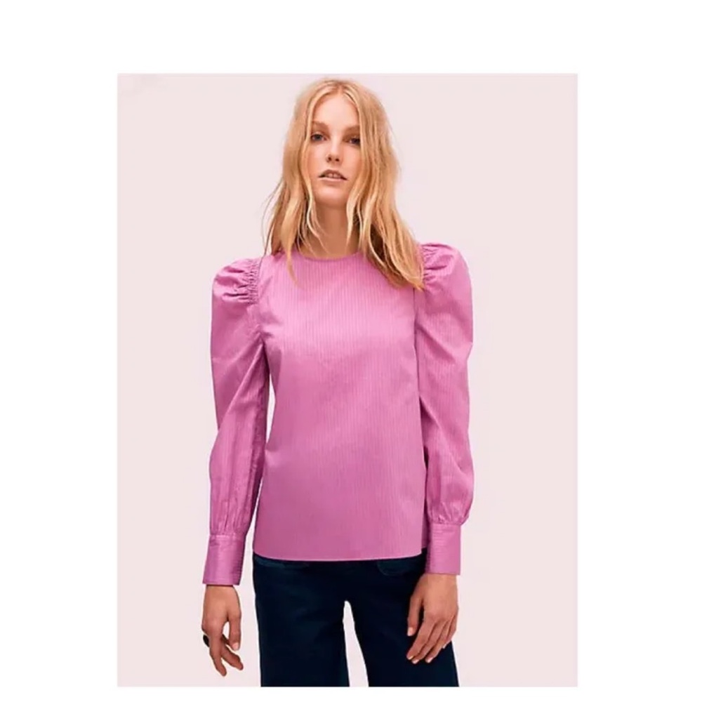 kate spade Bright Pink Puff-Shoulder Blouse